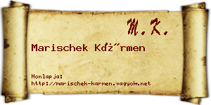 Marischek Kármen névjegykártya
